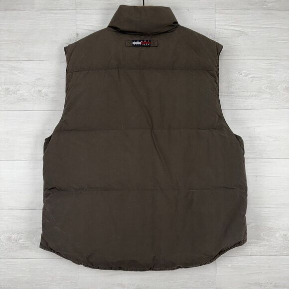 Vintage Tommy Hilfiger Men XL Goose Down Puffer Vest Reversible Red Brown Y2K - Picture 8 of 16